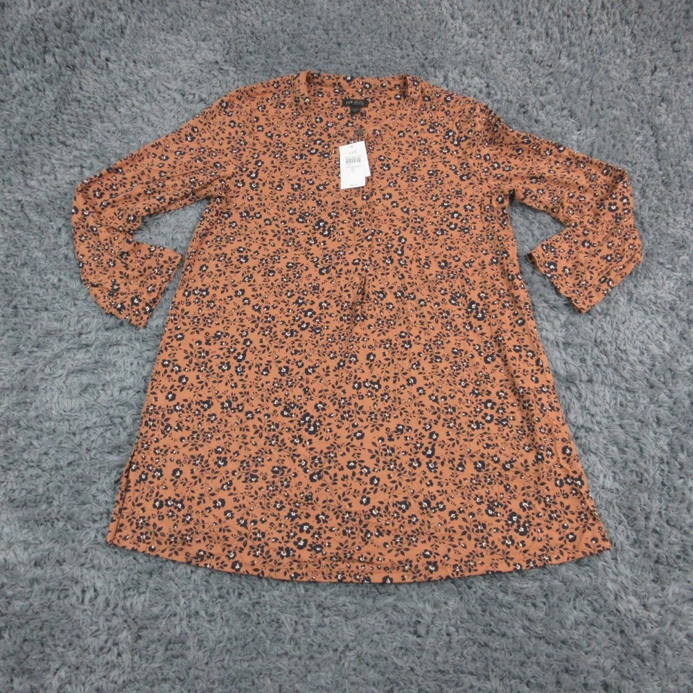 J. Jill Wearever Shirt Womens Small Tall Floral 3/4 Sleeve Tunic Stretch NWT